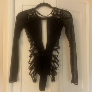Boa Tranchi bodysuit black, straps down side.